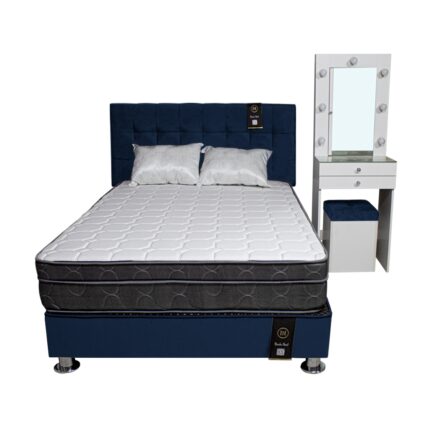 Dormitorio Coquette + Cabecera + Tocador + Puff